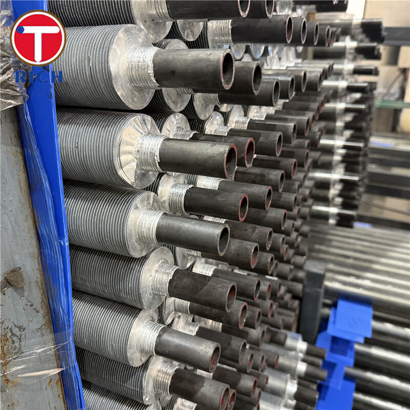 Εξωστρεφόμενο σωλήνα με φτερούγες διμεταλλικό σύνθετο σωλήνα με φτερούγες με εξωτερικό στρώμα από αλουμίνιο και πυρήνα σωλήνα από άνθρακα για εφαρμογές πετρελαίου και φυσικού αερίου