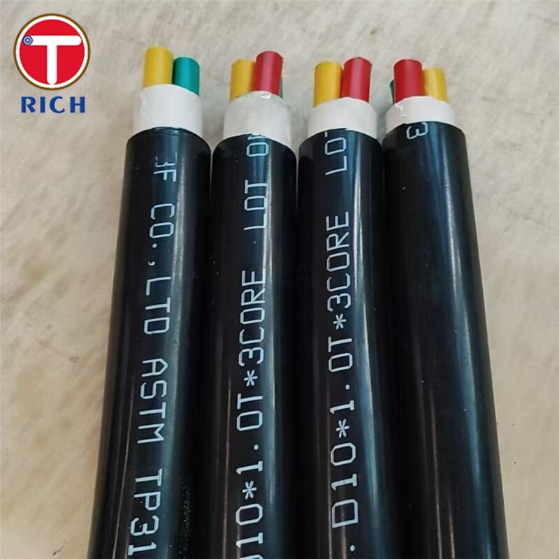 Πολυπύρηνος ανοξείδωτος σωλήνας χωρίς συγκόλληση με πλαστική επικάλυψη για ναυπηγική σε ποιότητες 304L/316L/Duplex 2205 και τεχνικές ψυχρής έλασης/θερμής έλασης